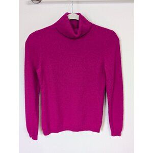 Charter Club Luxury 100% Cashmere Turtle Neck Sweater Vibrant Fuchsia Sz S